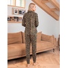 image:imageEkouaer Pajamas Set Long Sleeve Sleepwear Womens Button Down Nightwear Soft Pj Loungewear with PocketsLeopard