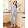 image:imageEkouaer Pajamas Set Long Sleeve Sleepwear Womens Button Down Nightwear Soft Pj Loungewear with PocketsLight Gray With Pink Stars