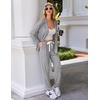 image:imageEkouaer Pajamas Set Long Sleeve Sleepwear Womens Button Down Nightwear Soft Pj Loungewear with PocketsLight Grey