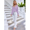 image:imageEkouaer Pajamas Set Long Sleeve Sleepwear Womens Button Down Nightwear Soft Pj Loungewear with PocketsLilac
