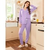 image:imageEkouaer Pajamas Set Long Sleeve Sleepwear Womens Button Down Nightwear Soft Pj Loungewear with PocketsLilac