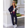 image:imageEkouaer Pajamas Set Long Sleeve Sleepwear Womens Button Down Nightwear Soft Pj Loungewear with PocketsNavy