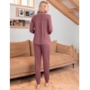 image:imageEkouaer Pajamas Set Long Sleeve Sleepwear Womens Button Down Nightwear Soft Pj Loungewear with PocketsOld Rose