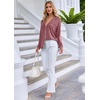 image:imageEkouaer Pajamas Set Long Sleeve Sleepwear Womens Button Down Nightwear Soft Pj Loungewear with PocketsOld Rose