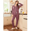 image:imageEkouaer Pajamas Set Long Sleeve Sleepwear Womens Button Down Nightwear Soft Pj Loungewear with PocketsOld Rose