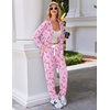image:imageEkouaer Pajamas Set Long Sleeve Sleepwear Womens Button Down Nightwear Soft Pj Loungewear with PocketsPink Bow