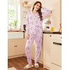 image:imageEkouaer Pajamas Set Long Sleeve Sleepwear Womens Button Down Nightwear Soft Pj Loungewear with PocketsPink Santa