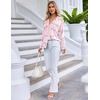 image:imageEkouaer Pajamas Set Long Sleeve Sleepwear Womens Button Down Nightwear Soft Pj Loungewear with PocketsPink Santa