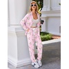 image:imageEkouaer Pajamas Set Long Sleeve Sleepwear Womens Button Down Nightwear Soft Pj Loungewear with PocketsPink Santa