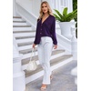 image:imageEkouaer Pajamas Set Long Sleeve Sleepwear Womens Button Down Nightwear Soft Pj Loungewear with PocketsPurple