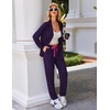 image:imageEkouaer Pajamas Set Long Sleeve Sleepwear Womens Button Down Nightwear Soft Pj Loungewear with PocketsPurple