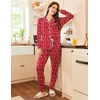 image:imageEkouaer Pajamas Set Long Sleeve Sleepwear Womens Button Down Nightwear Soft Pj Loungewear with PocketsRed Heart