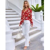 image:imageEkouaer Pajamas Set Long Sleeve Sleepwear Womens Button Down Nightwear Soft Pj Loungewear with PocketsRed Santa