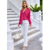 image:imageEkouaer Pajamas Set Long Sleeve Sleepwear Womens Button Down Nightwear Soft Pj Loungewear with PocketsRose