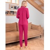 image:imageEkouaer Pajamas Set Long Sleeve Sleepwear Womens Button Down Nightwear Soft Pj Loungewear with PocketsRose