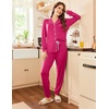 image:imageEkouaer Pajamas Set Long Sleeve Sleepwear Womens Button Down Nightwear Soft Pj Loungewear with PocketsRose