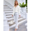 image:imageEkouaer Pajamas Set Long Sleeve Sleepwear Womens Button Down Nightwear Soft Pj Loungewear with PocketsWhite