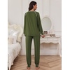 image:imageEkouaer Pajamas Set for Women Soft Comfy Pjs Sets Long Sleeve Sleepwear Loungewear SXXLArmy Green