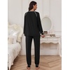 image:imageEkouaer Pajamas Set for Women Soft Comfy Pjs Sets Long Sleeve Sleepwear Loungewear SXXLBlack