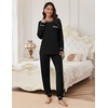 image:imageEkouaer Pajamas Set for Women Soft Comfy Pjs Sets Long Sleeve Sleepwear Loungewear SXXLBlack