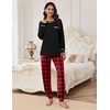 image:imageEkouaer Pajamas Set for Women Soft Comfy Pjs Sets Long Sleeve Sleepwear Loungewear SXXLBlack Plaid