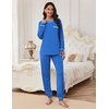 image:imageEkouaer Pajamas Set for Women Soft Comfy Pjs Sets Long Sleeve Sleepwear Loungewear SXXLBlue