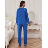 image:imageEkouaer Pajamas Set for Women Soft Comfy Pjs Sets Long Sleeve Sleepwear Loungewear SXXLBlue