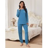 image:imageEkouaer Pajamas Set for Women Soft Comfy Pjs Sets Long Sleeve Sleepwear Loungewear SXXLBlue Green