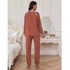 image:imageEkouaer Pajamas Set for Women Soft Comfy Pjs Sets Long Sleeve Sleepwear Loungewear SXXLBrown