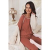 image:imageEkouaer Pajamas Set for Women Soft Comfy Pjs Sets Long Sleeve Sleepwear Loungewear SXXLBrown
