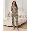 image:imageEkouaer Pajamas Set for Women Soft Comfy Pjs Sets Long Sleeve Sleepwear Loungewear SXXLBrown Leopard