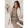 image:imageEkouaer Pajamas Set for Women Soft Comfy Pjs Sets Long Sleeve Sleepwear Loungewear SXXLBrown Leopard