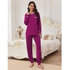 image:imageEkouaer Pajamas Set for Women Soft Comfy Pjs Sets Long Sleeve Sleepwear Loungewear SXXLCherry Red