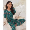 image:imageEkouaer Pajamas Set for Women Soft Comfy Pjs Sets Long Sleeve Sleepwear Loungewear SXXLChristmas Green