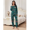 image:imageEkouaer Pajamas Set for Women Soft Comfy Pjs Sets Long Sleeve Sleepwear Loungewear SXXLChristmas Green