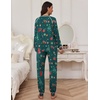image:imageEkouaer Pajamas Set for Women Soft Comfy Pjs Sets Long Sleeve Sleepwear Loungewear SXXLChristmas Green