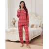 image:imageEkouaer Pajamas Set for Women Soft Comfy Pjs Sets Long Sleeve Sleepwear Loungewear SXXLChristmas Red