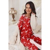 image:imageEkouaer Pajamas Set for Women Soft Comfy Pjs Sets Long Sleeve Sleepwear Loungewear SXXLChristmas Red With Snowflakes