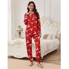 image:imageEkouaer Pajamas Set for Women Soft Comfy Pjs Sets Long Sleeve Sleepwear Loungewear SXXLChristmas Red With Snowflakes