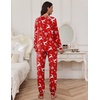 image:imageEkouaer Pajamas Set for Women Soft Comfy Pjs Sets Long Sleeve Sleepwear Loungewear SXXLChristmas Red With Snowflakes