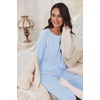 image:imageEkouaer Pajamas Set for Women Soft Comfy Pjs Sets Long Sleeve Sleepwear Loungewear SXXLClear Blue