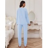 image:imageEkouaer Pajamas Set for Women Soft Comfy Pjs Sets Long Sleeve Sleepwear Loungewear SXXLClear Blue