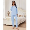 image:imageEkouaer Pajamas Set for Women Soft Comfy Pjs Sets Long Sleeve Sleepwear Loungewear SXXLClear Blue