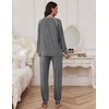 image:imageEkouaer Pajamas Set for Women Soft Comfy Pjs Sets Long Sleeve Sleepwear Loungewear SXXLDark Gray