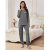 image:imageEkouaer Pajamas Set for Women Soft Comfy Pjs Sets Long Sleeve Sleepwear Loungewear SXXLDark Gray