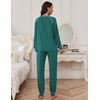 image:imageEkouaer Pajamas Set for Women Soft Comfy Pjs Sets Long Sleeve Sleepwear Loungewear SXXLDark Green