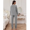 image:imageEkouaer Pajamas Set for Women Soft Comfy Pjs Sets Long Sleeve Sleepwear Loungewear SXXLFlower Gray