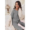 image:imageEkouaer Pajamas Set for Women Soft Comfy Pjs Sets Long Sleeve Sleepwear Loungewear SXXLFlower Gray