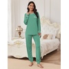 image:imageEkouaer Pajamas Set for Women Soft Comfy Pjs Sets Long Sleeve Sleepwear Loungewear SXXLGray Green