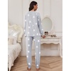image:imageEkouaer Pajamas Set for Women Soft Comfy Pjs Sets Long Sleeve Sleepwear Loungewear SXXLGray Pink Star